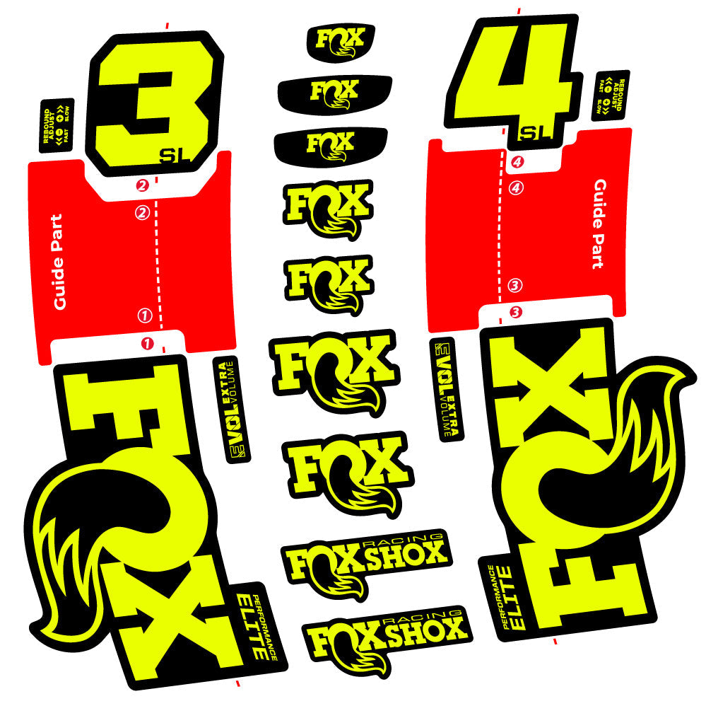 Autocollant FOX 34 SL Performance Elite, Fourche 29, Autocollant vélo vinyle