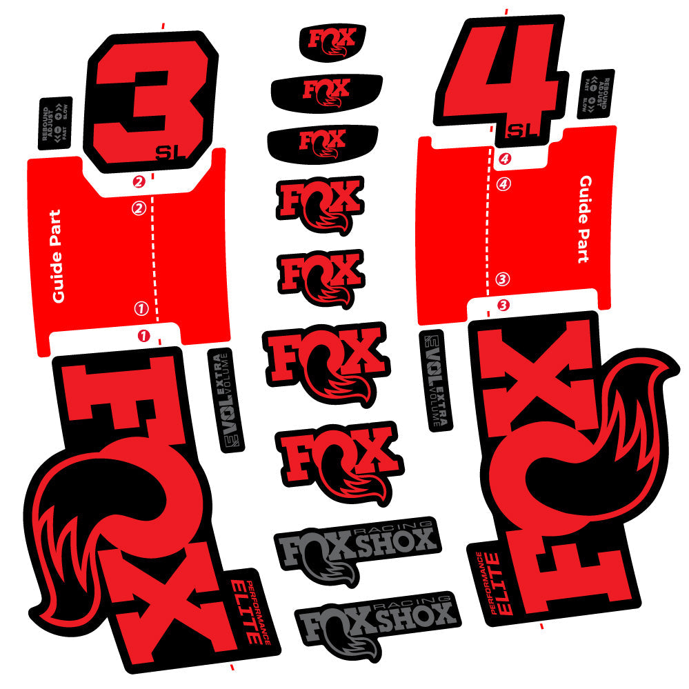 Autocollant FOX 34 SL Performance Elite, Fourche 29, Autocollant vélo vinyle