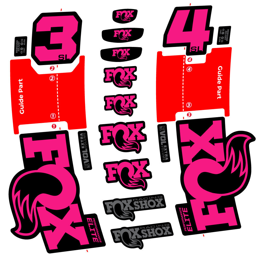 Autocollant FOX 34 SL Performance Elite, Fourche 29, Autocollant vélo vinyle