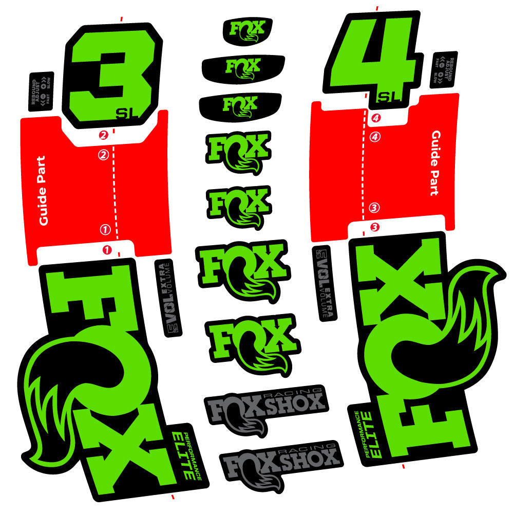 Autocollant FOX 34 SL Performance Elite, Fourche 29, Autocollant vélo vinyle