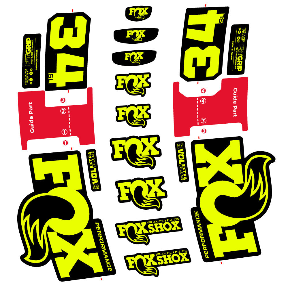 Autocollant Fox 34 SL Performance, Fourche 29, Vélo vinyle autocollant