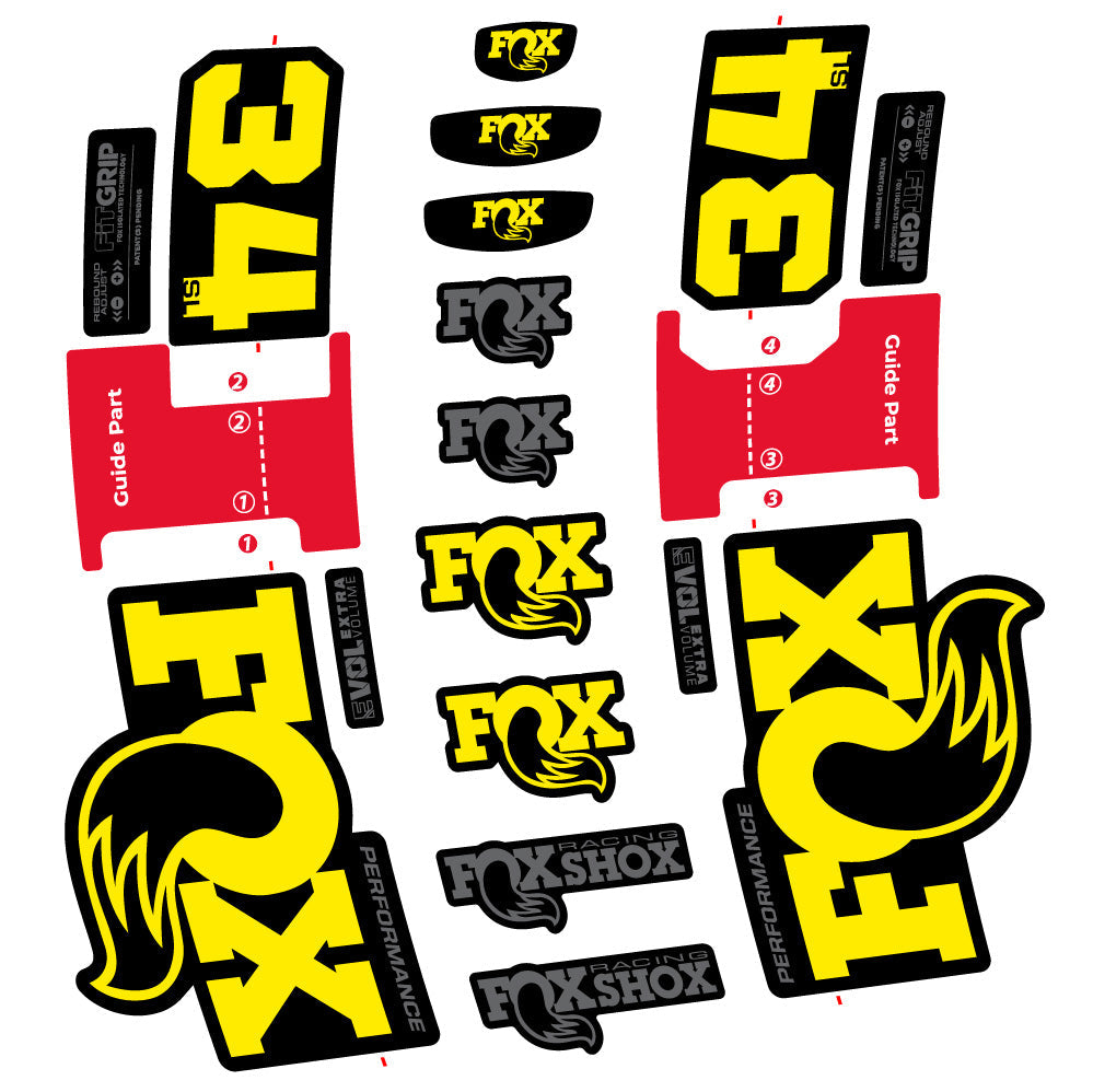 Autocollant Fox 34 SL Performance, Fourche 29, Vélo vinyle autocollant