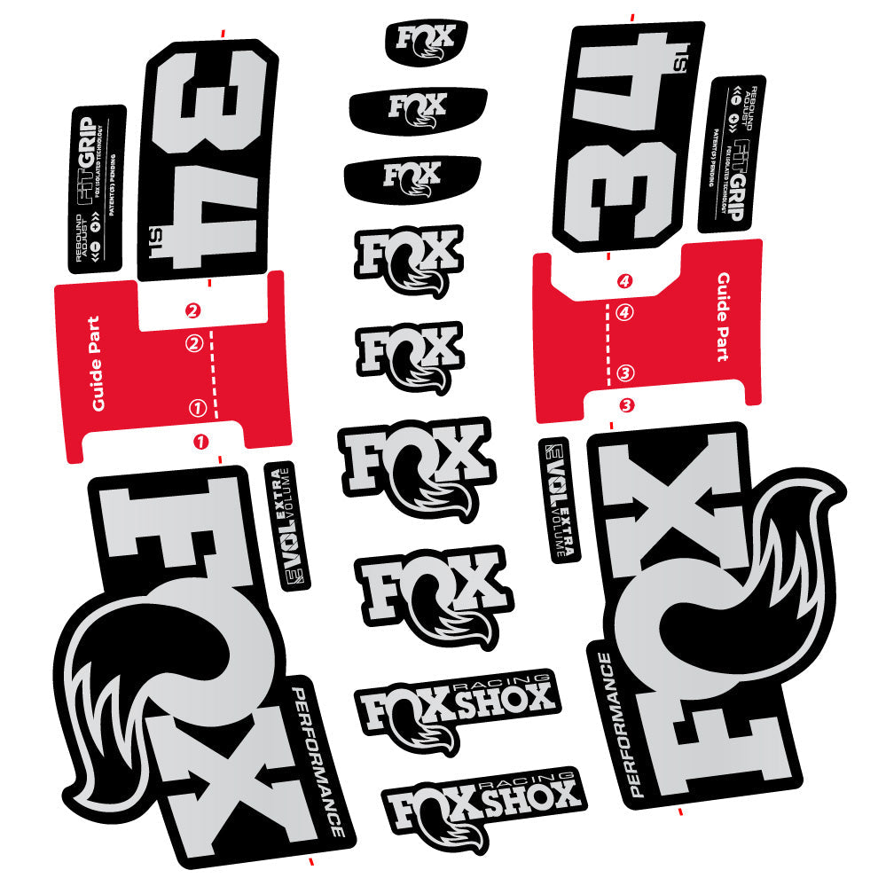 Autocollant Fox 34 SL Performance, Fourche 29, Vélo vinyle autocollant