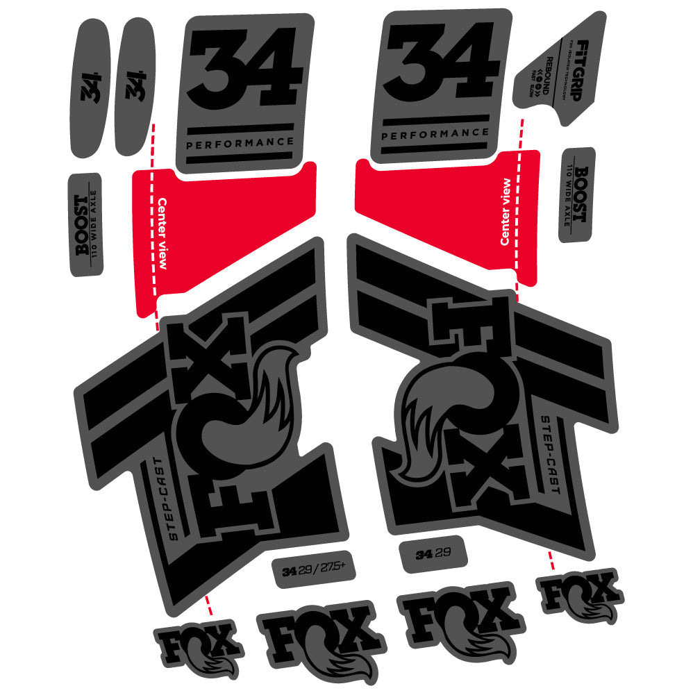 Autocollant Fox 34 SC Performance 2019 Vélo Fourche vinyle autocollant