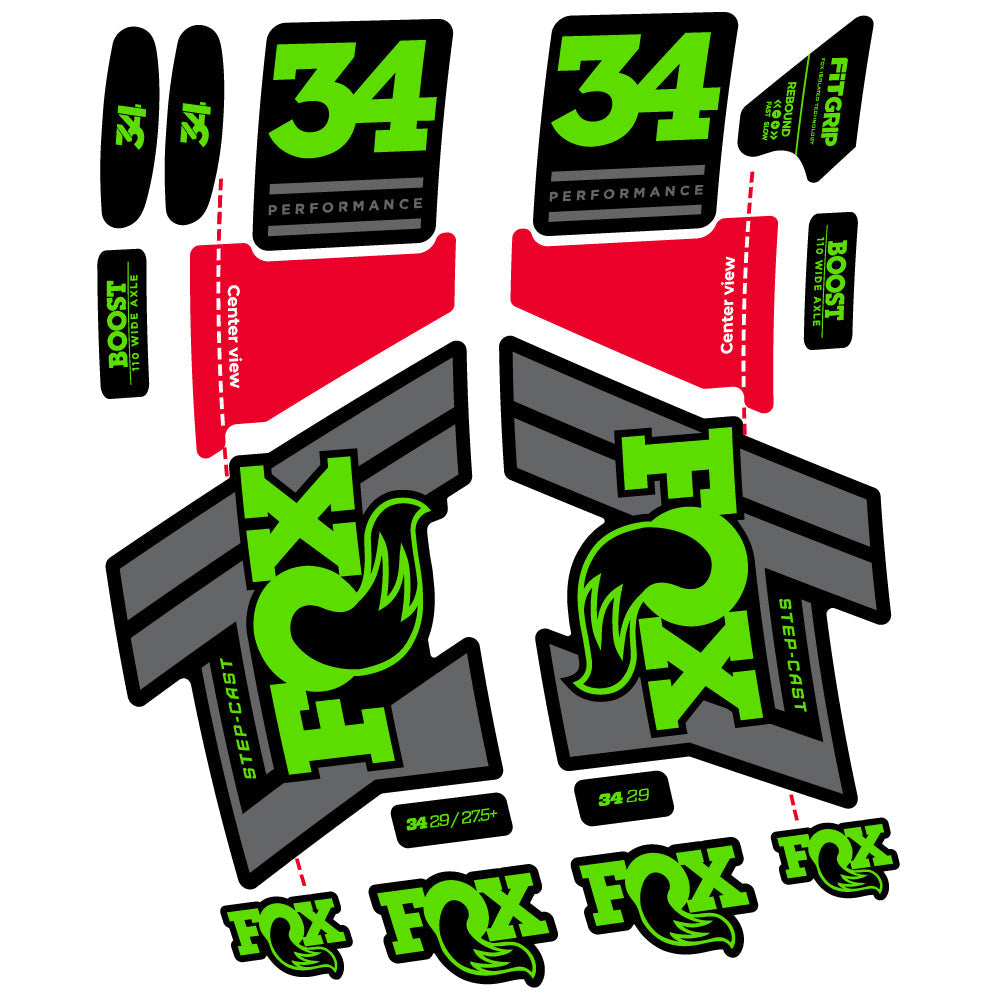 Autocollant Fox 34 SC Performance 2019 Vélo Fourche vinyle autocollant