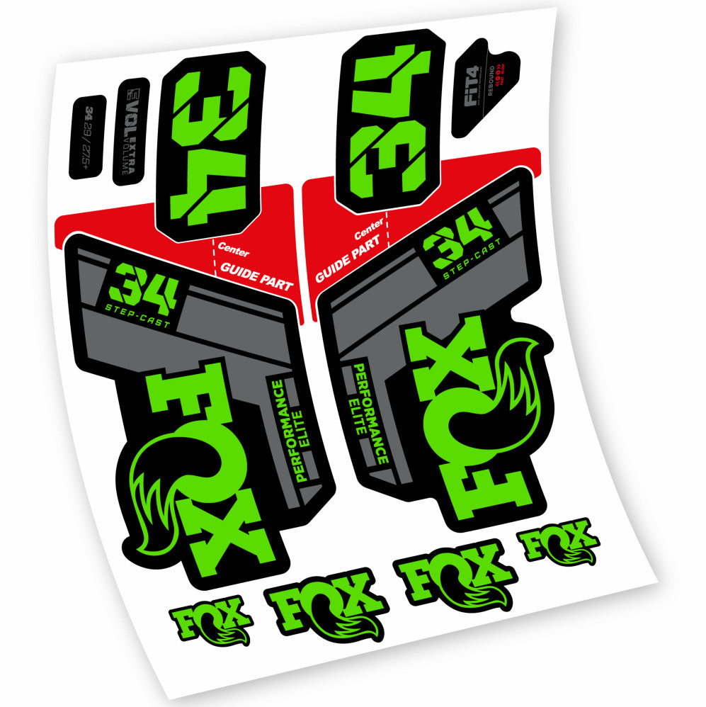Autocollant Fox 34 Step Cast Elite 2021, Fourche 29, Vélo vinyle sticker