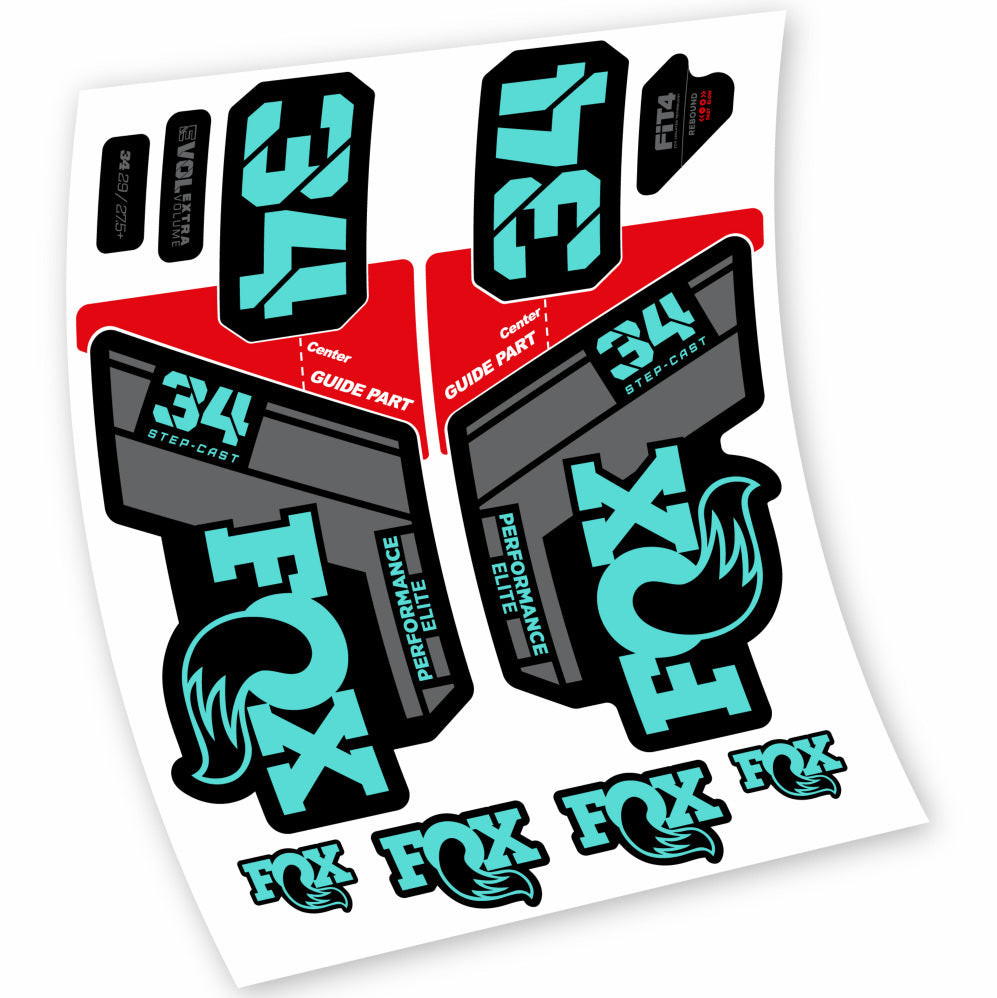 Autocollant Fox 34 Step Cast Elite 2021, Fourche 29, Vélo vinyle sticker
