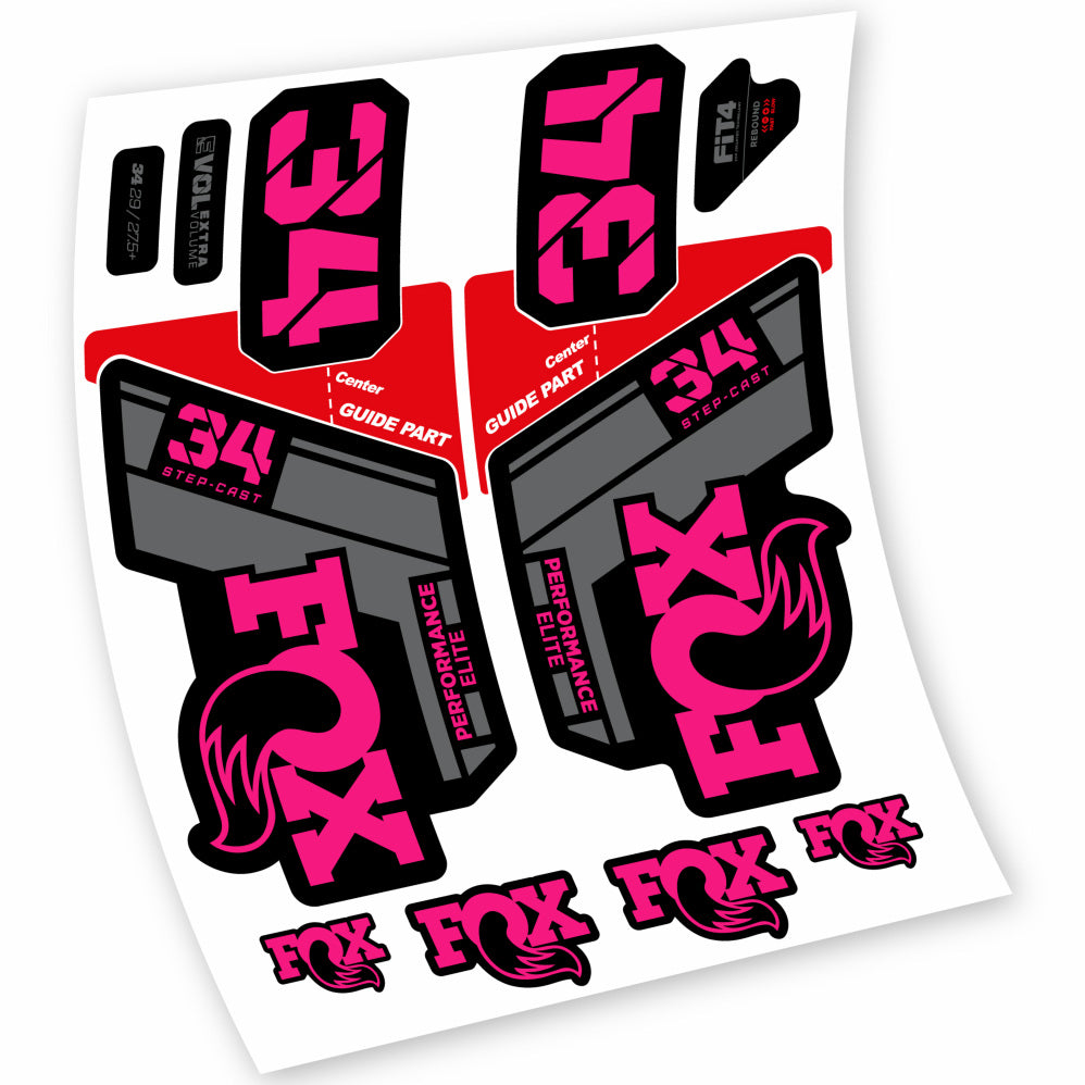 Autocollant Fox 34 Step Cast Elite 2021, Fourche 29, Vélo vinyle sticker