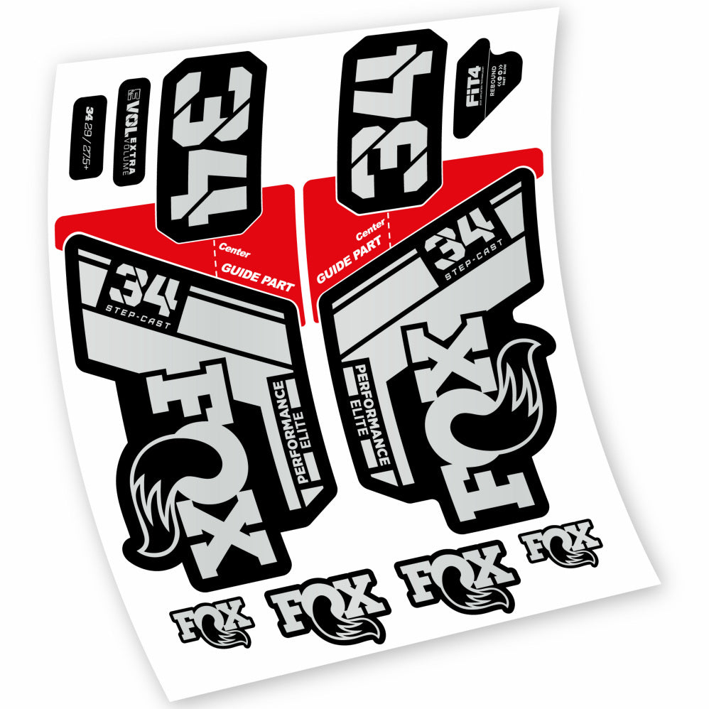 Autocollant Fox 34 Step Cast Elite 2021, Fourche 29, Vélo vinyle sticker