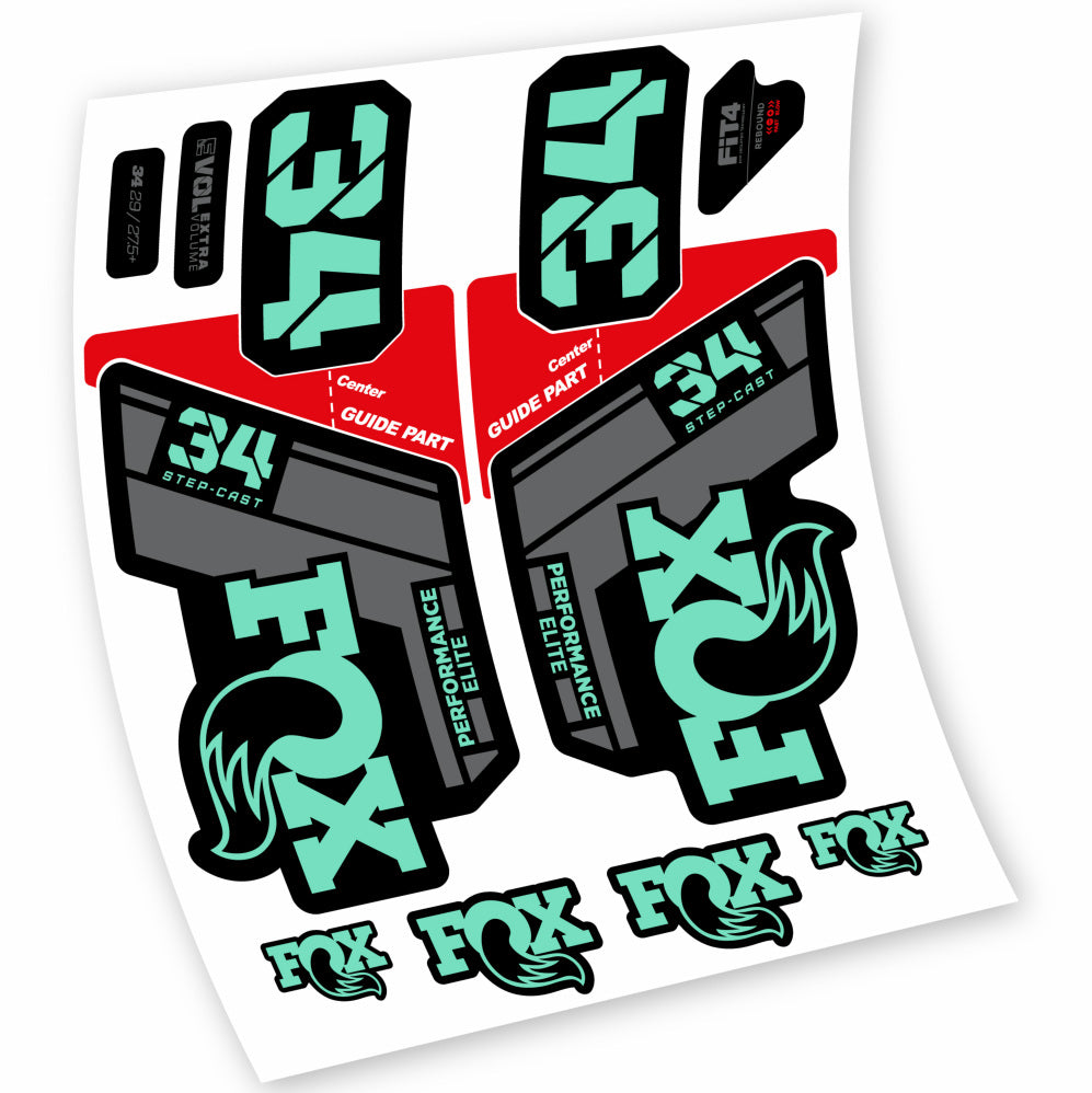Autocollant Fox 34 Step Cast Elite 2021, Fourche 29, Vélo vinyle sticker