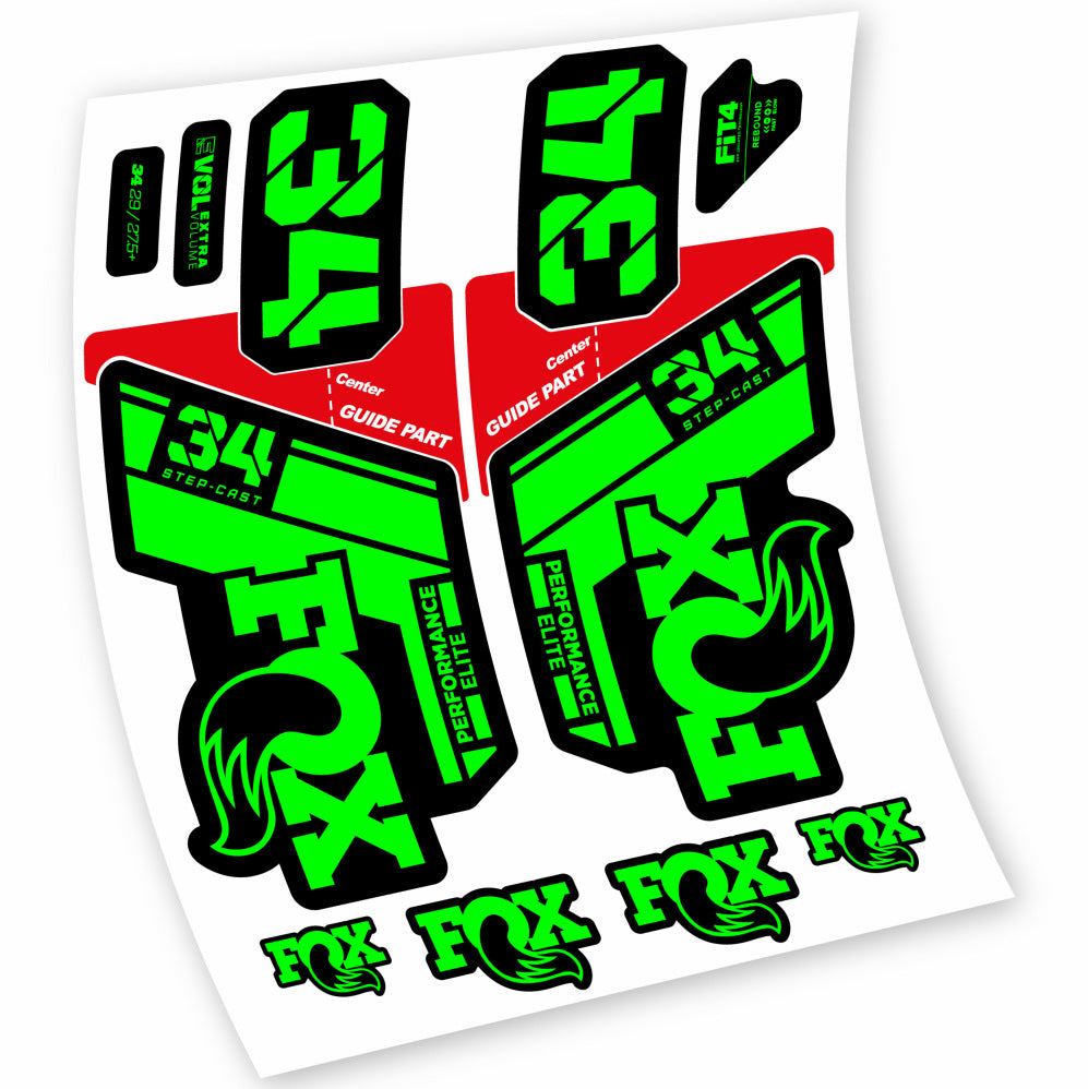 Autocollant Fox 34 Step Cast Elite 2021, Fourche 29, Vélo vinyle sticker