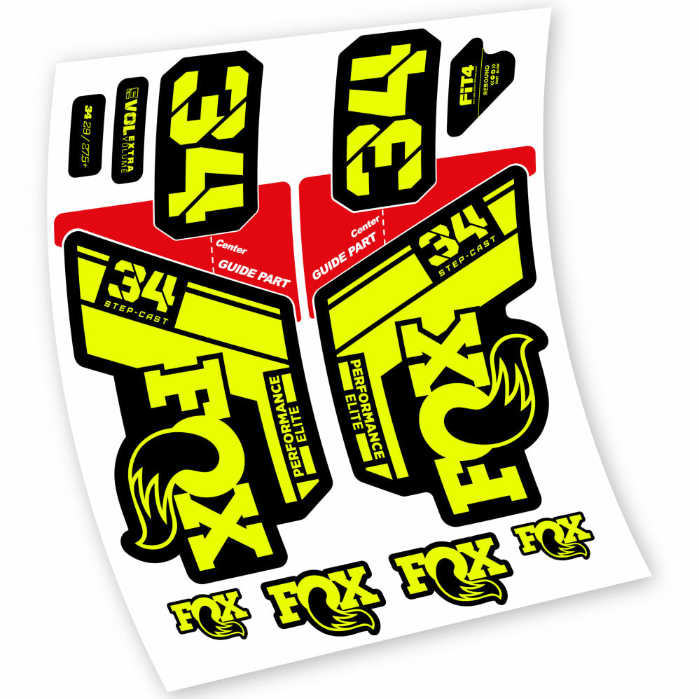 Autocollant Fox 34 Step Cast Elite 2021, Fourche 29, Vélo vinyle sticker