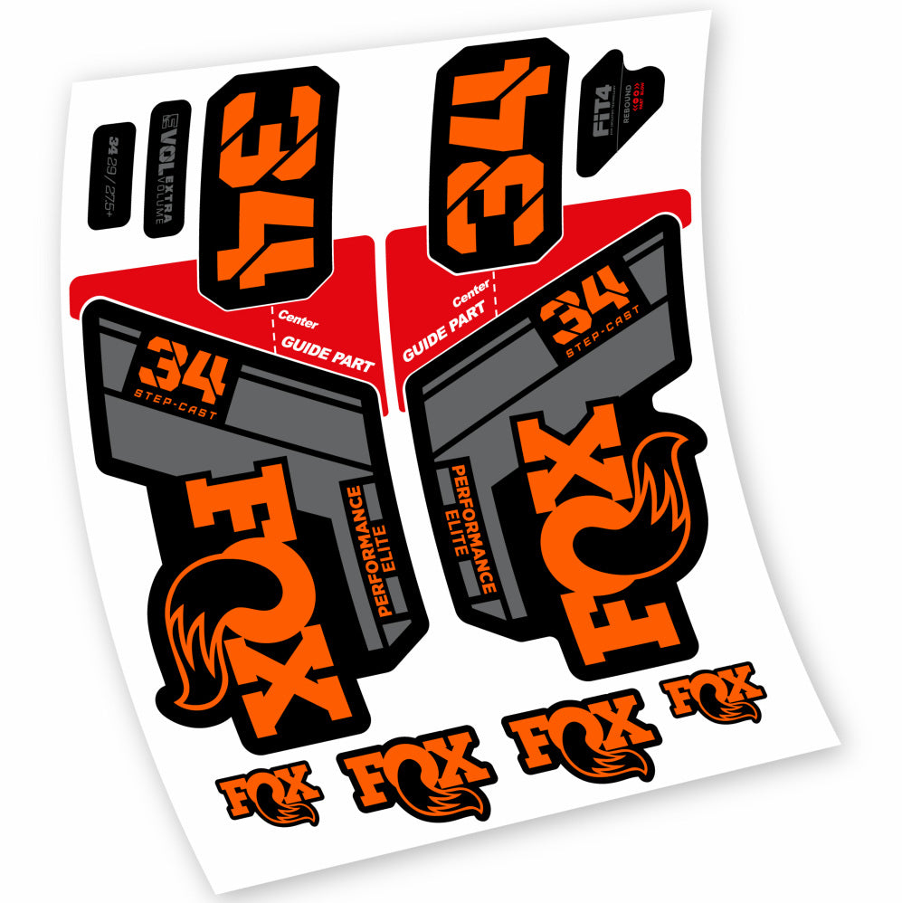 Autocollant Fox 34 Step Cast Elite 2021, Fourche 29, Vélo vinyle sticker