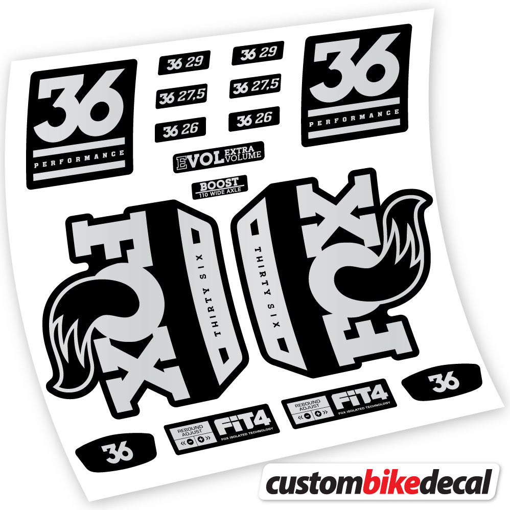 Autocollants en vinyle compatibles avec la fourche Fox 36 Performance 2018–2020 – Autocollants personnalisés durables