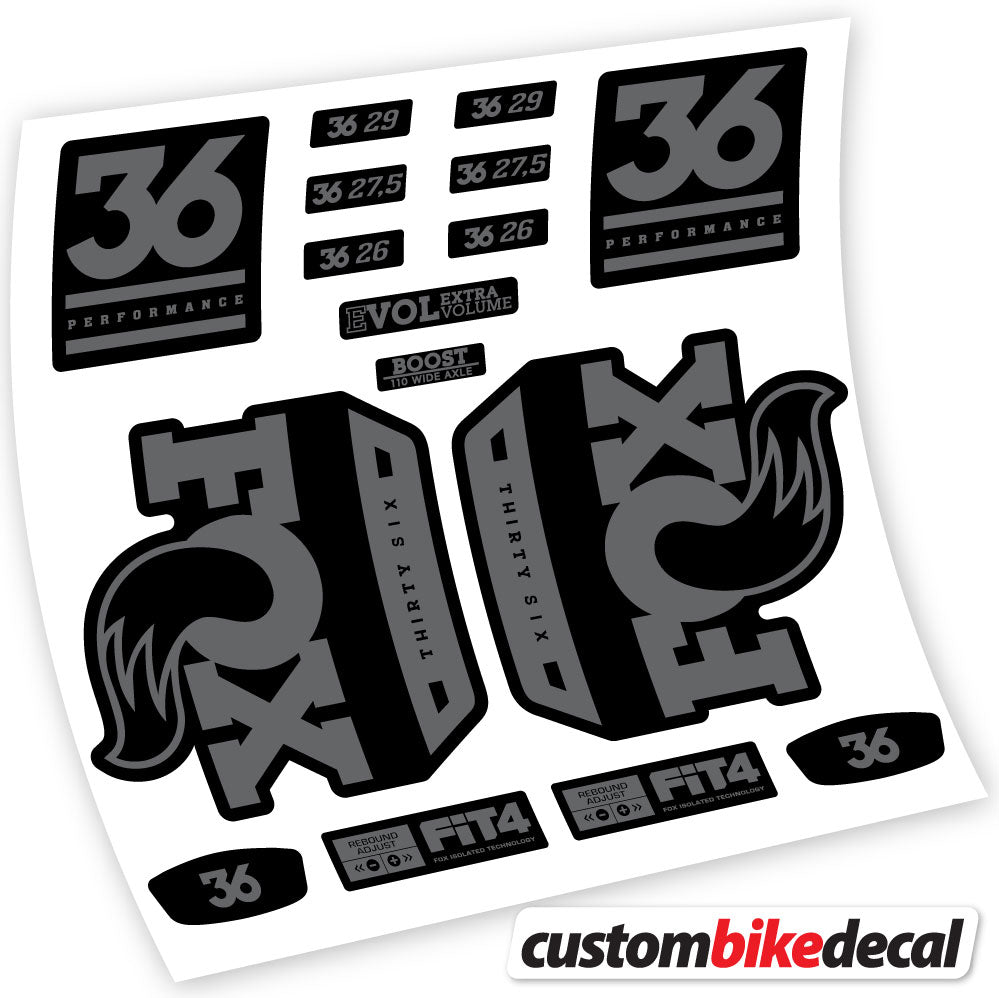 Autocollants en vinyle compatibles avec la fourche Fox 36 Performance 2018–2020 – Autocollants personnalisés durables