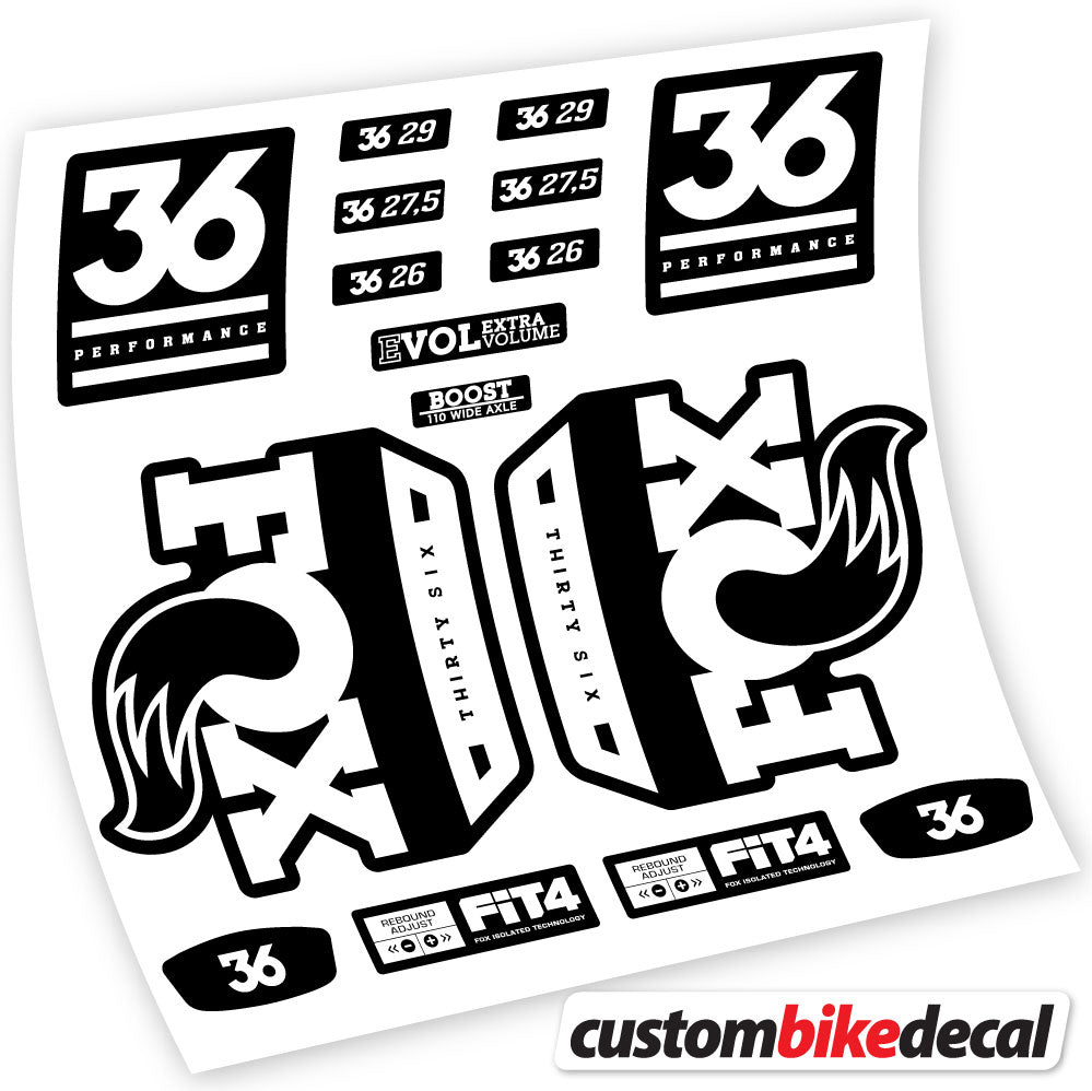 Autocollants en vinyle compatibles avec la fourche Fox 36 Performance 2018–2020 – Autocollants personnalisés durables
