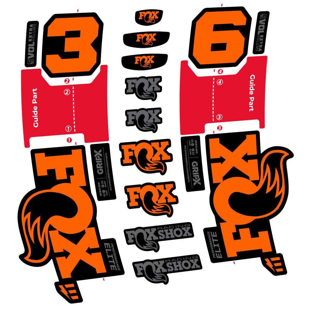 Autocollant FOX 36 Performance Elite E-Optimized, Fourche 29, Autocollant Vélo vinyle