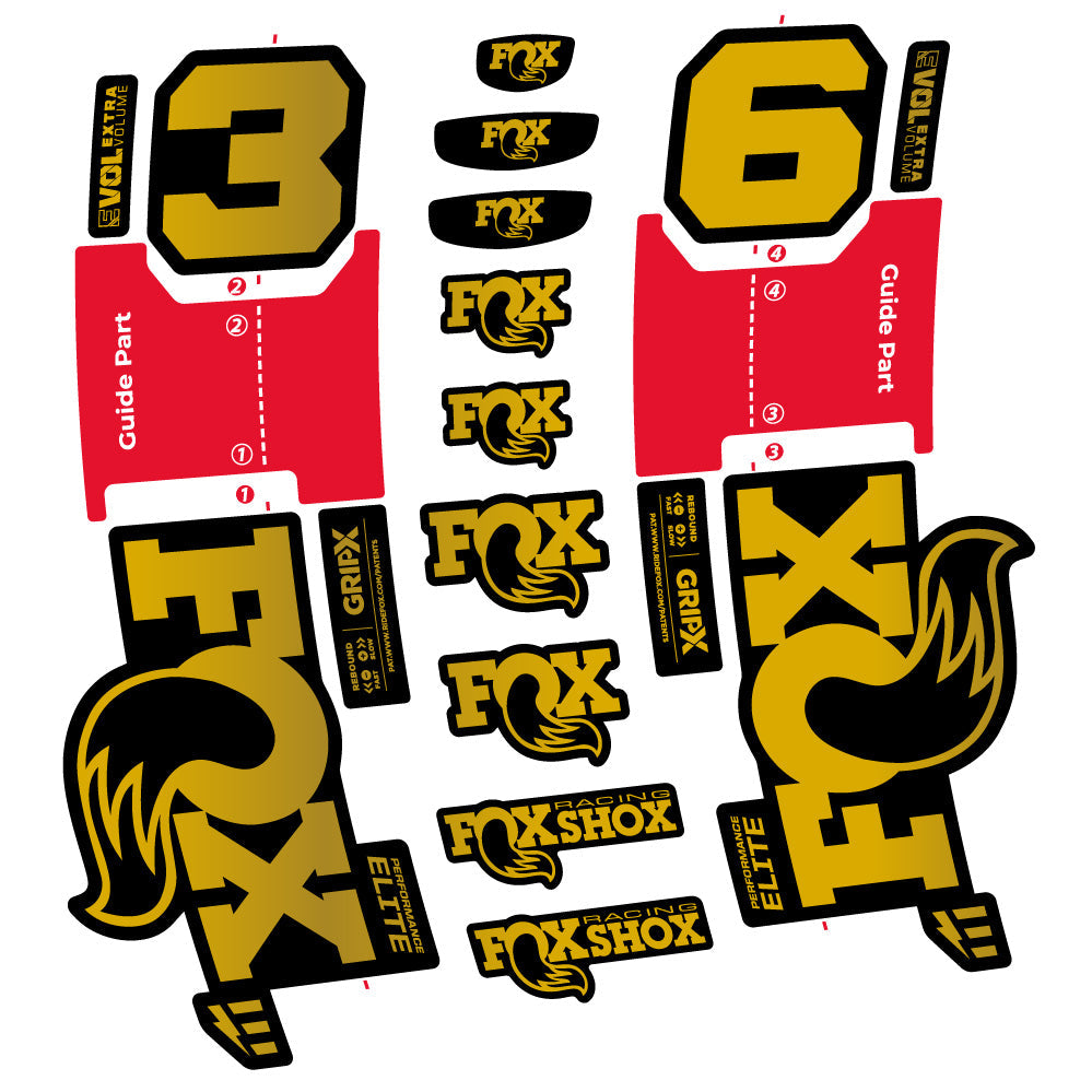 Autocollant FOX 36 Performance Elite E-Optimized, Fourche 29, Autocollant Vélo vinyle