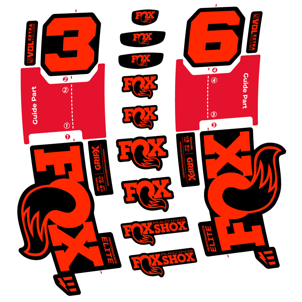 Autocollant FOX 36 Performance Elite E-Optimized, Fourche 29, Autocollant Vélo vinyle