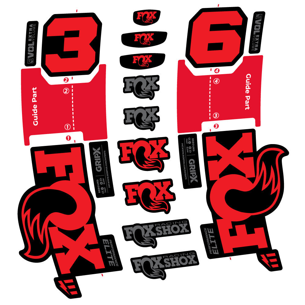 Autocollant FOX 36 Performance Elite E-Optimized, Fourche 29, Autocollant Vélo vinyle