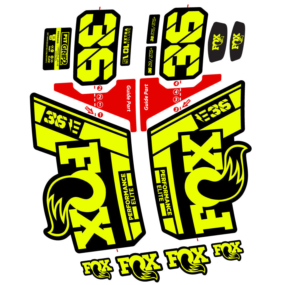 Autocollant FOX 36 Elite E-Vélo, Fourche 29, Vélo vinyle sticker