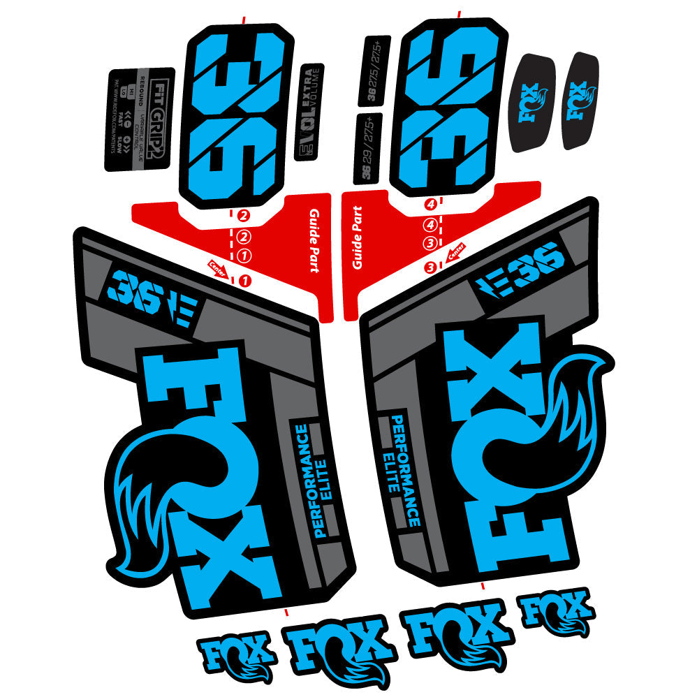Autocollant FOX 36 Elite E-Vélo, Fourche 29, Vélo vinyle sticker