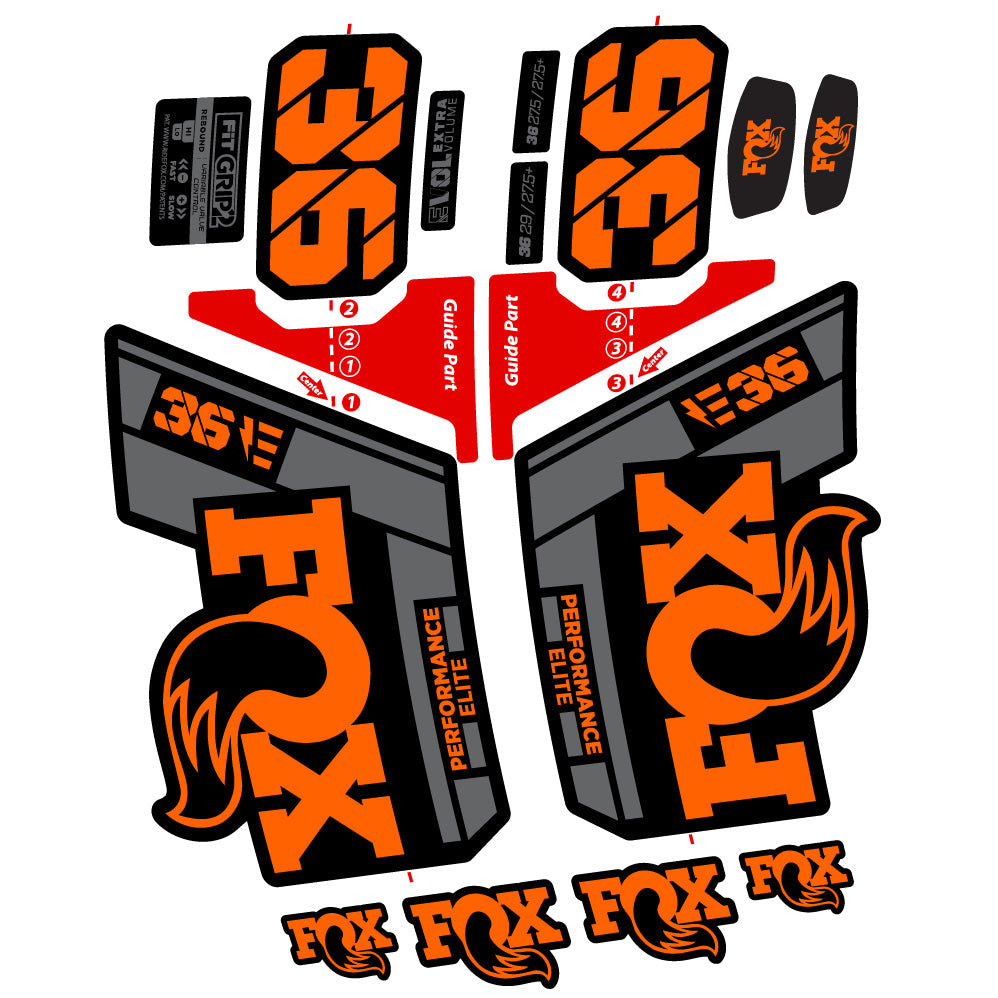 Autocollant FOX 36 Elite E-Vélo, Fourche 29, Vélo vinyle sticker