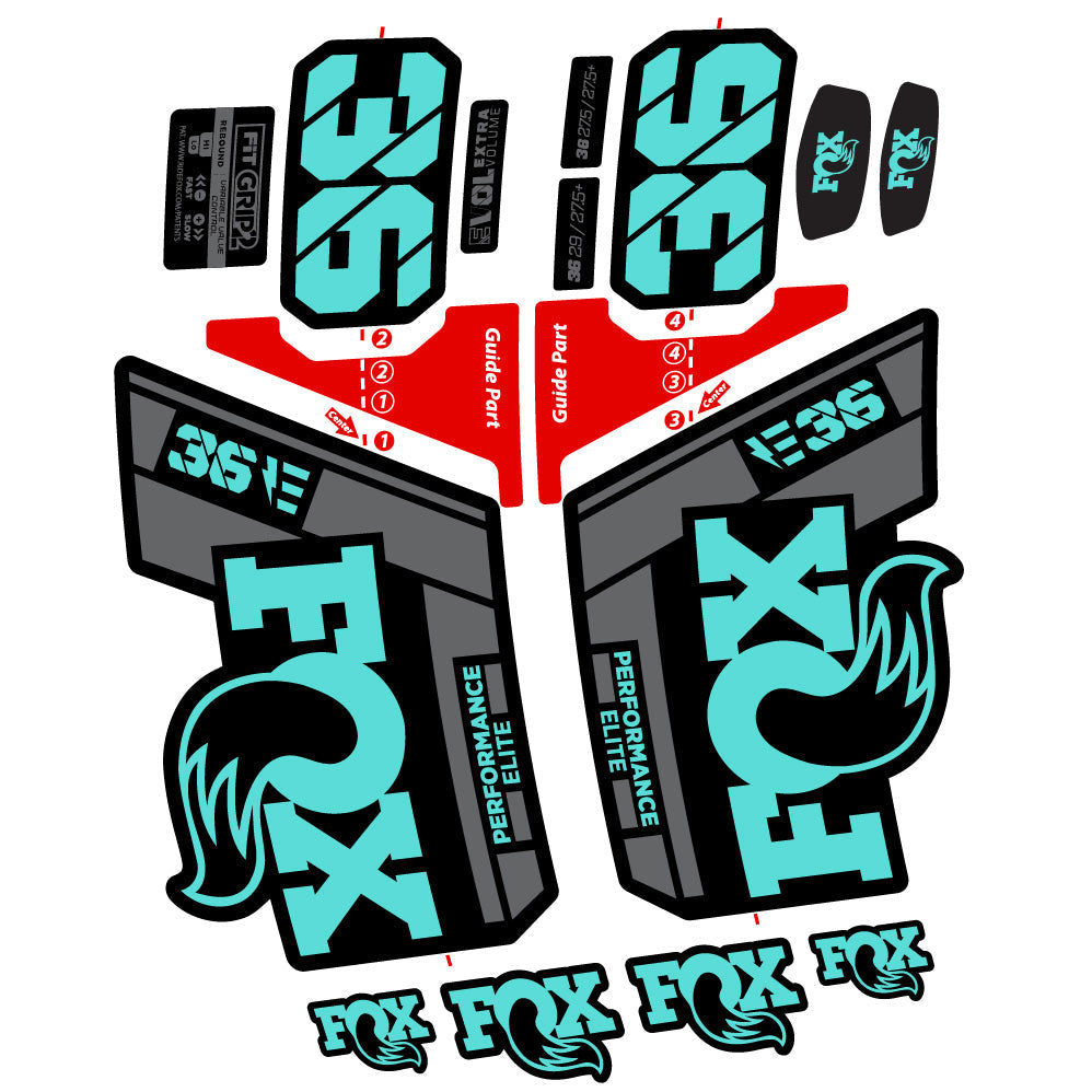 Autocollant FOX 36 Elite E-Vélo, Fourche 29, Vélo vinyle sticker