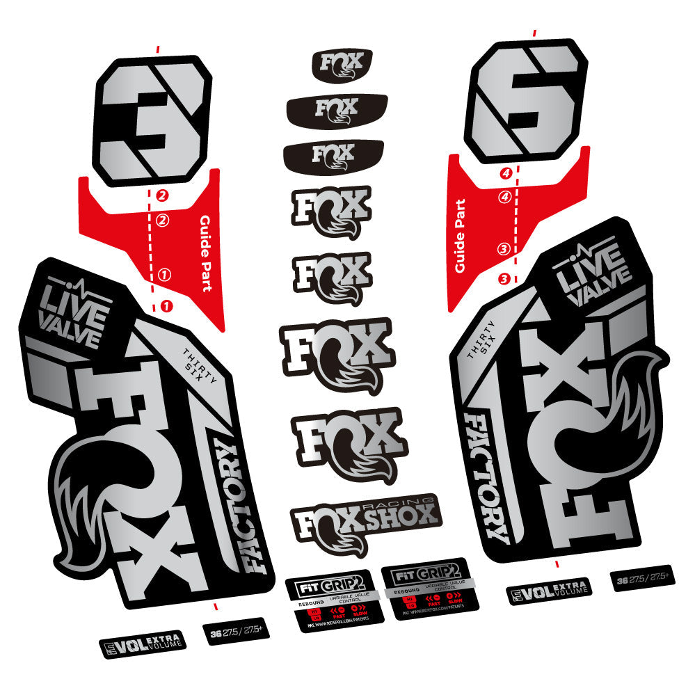 Autocollant Fox 36 Factory Live Valve, Fourche 29, Autocollant Vélo vinyle