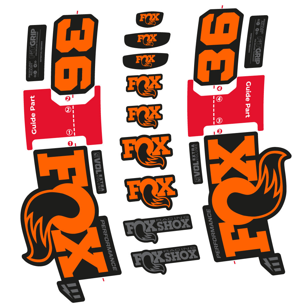 Autocollant Fox 36 Performance E-Optimized, Fourche 29, Autocollant Vélo vinyle