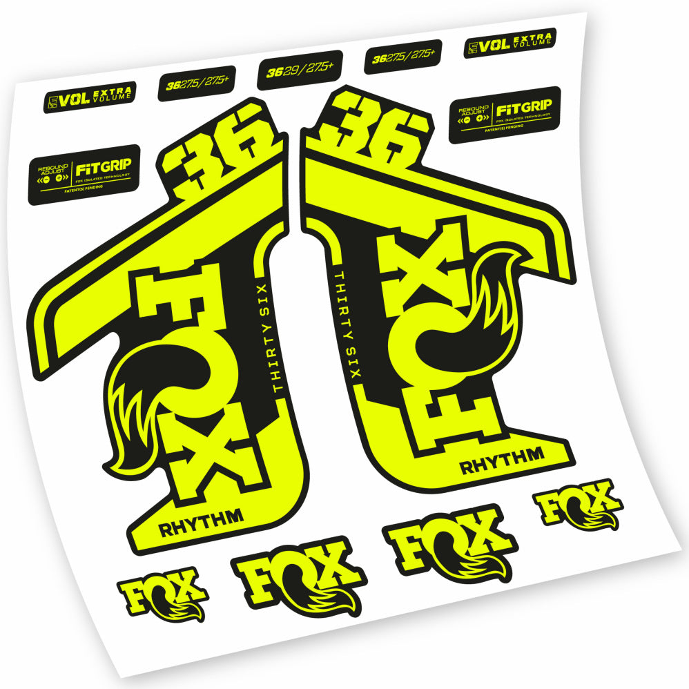 Autocollant Fox 36 Rhythm 2021-2022, Fourche 29, Autocollant Vélo vinyle