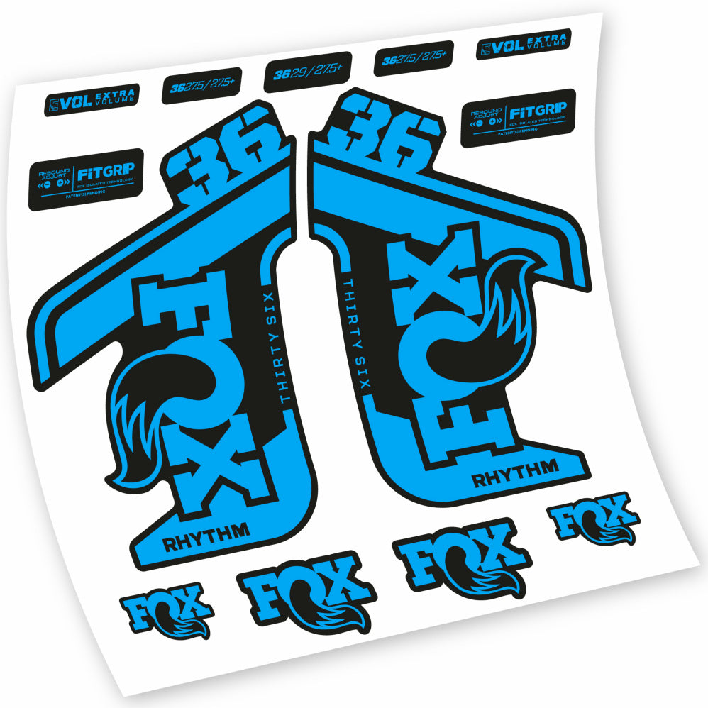 Autocollant Fox 36 Rhythm 2021-2022, Fourche 29, Autocollant Vélo vinyle