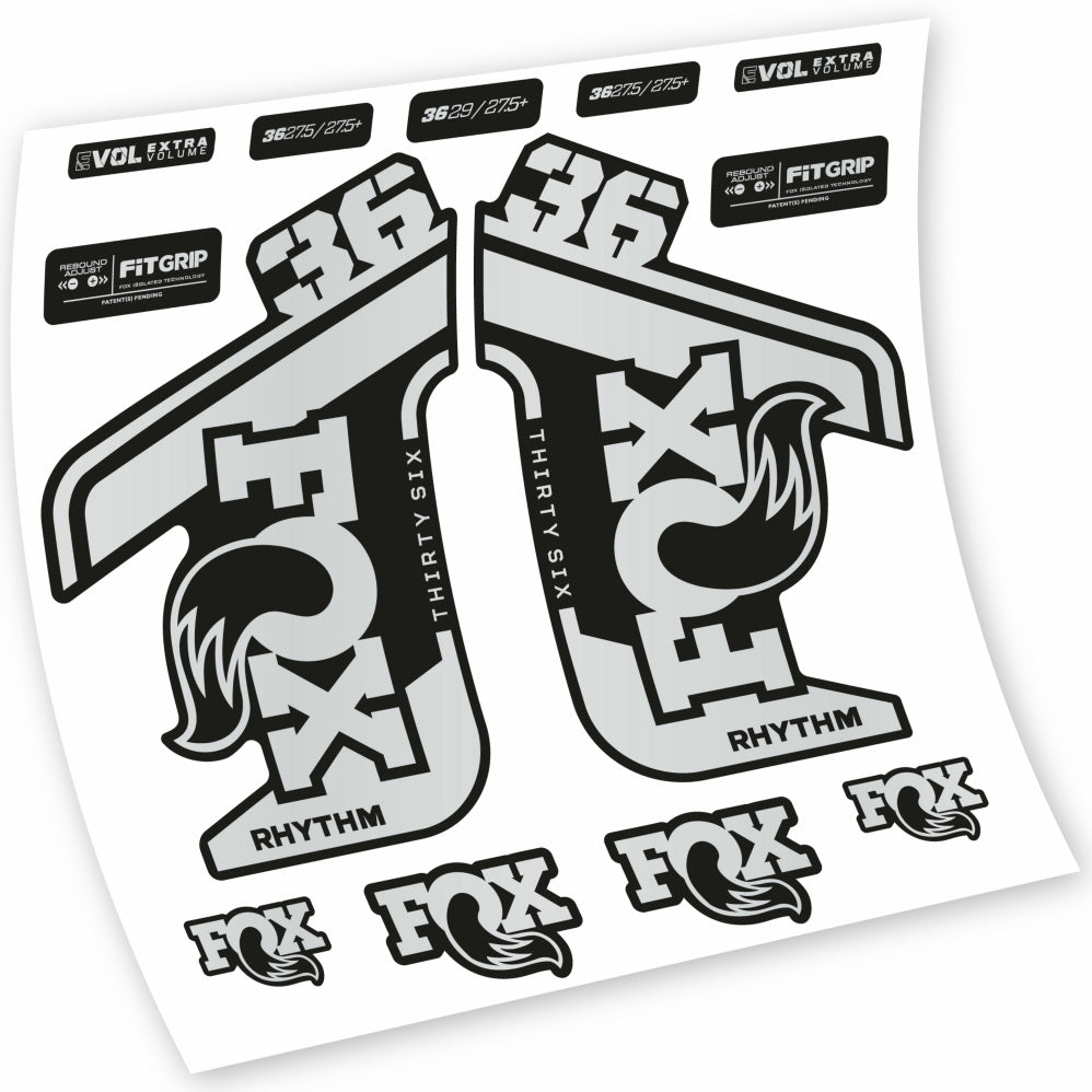Autocollant Fox 36 Rhythm 2021-2022, Fourche 29, Autocollant Vélo vinyle