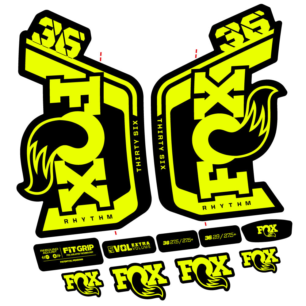 Kit fourche autocollante Fox 36 Rhythm 29 pouces – Compatible avec les modèles 2023-2024 | Autocollants VTT en vinyle