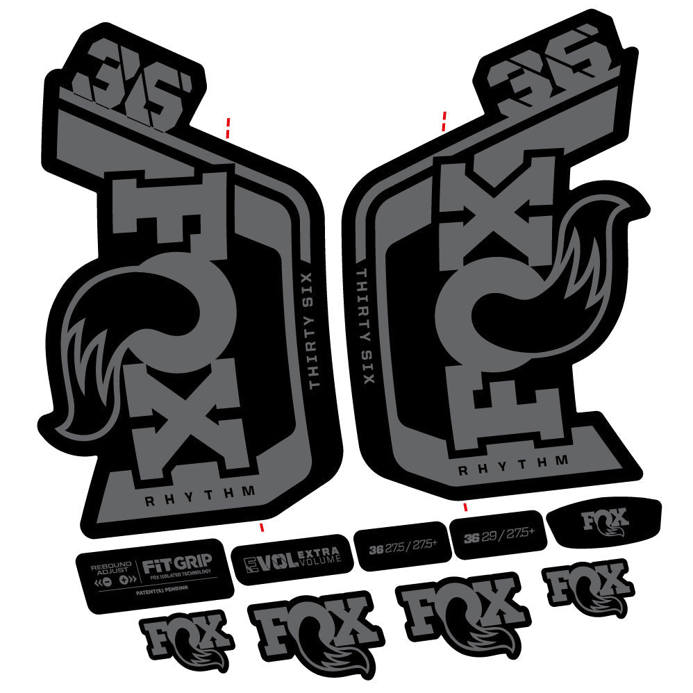 Kit fourche autocollante Fox 36 Rhythm 29 pouces – Compatible avec les modèles 2023-2024 | Autocollants VTT en vinyle