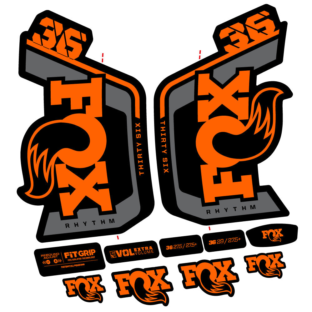 Kit fourche autocollante Fox 36 Rhythm 29 pouces – Compatible avec les modèles 2023-2024 | Autocollants VTT en vinyle