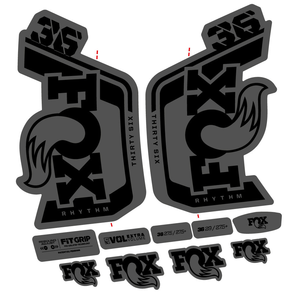 Kit fourche autocollante Fox 36 Rhythm 29 pouces – Compatible avec les modèles 2023-2024 | Autocollants VTT en vinyle