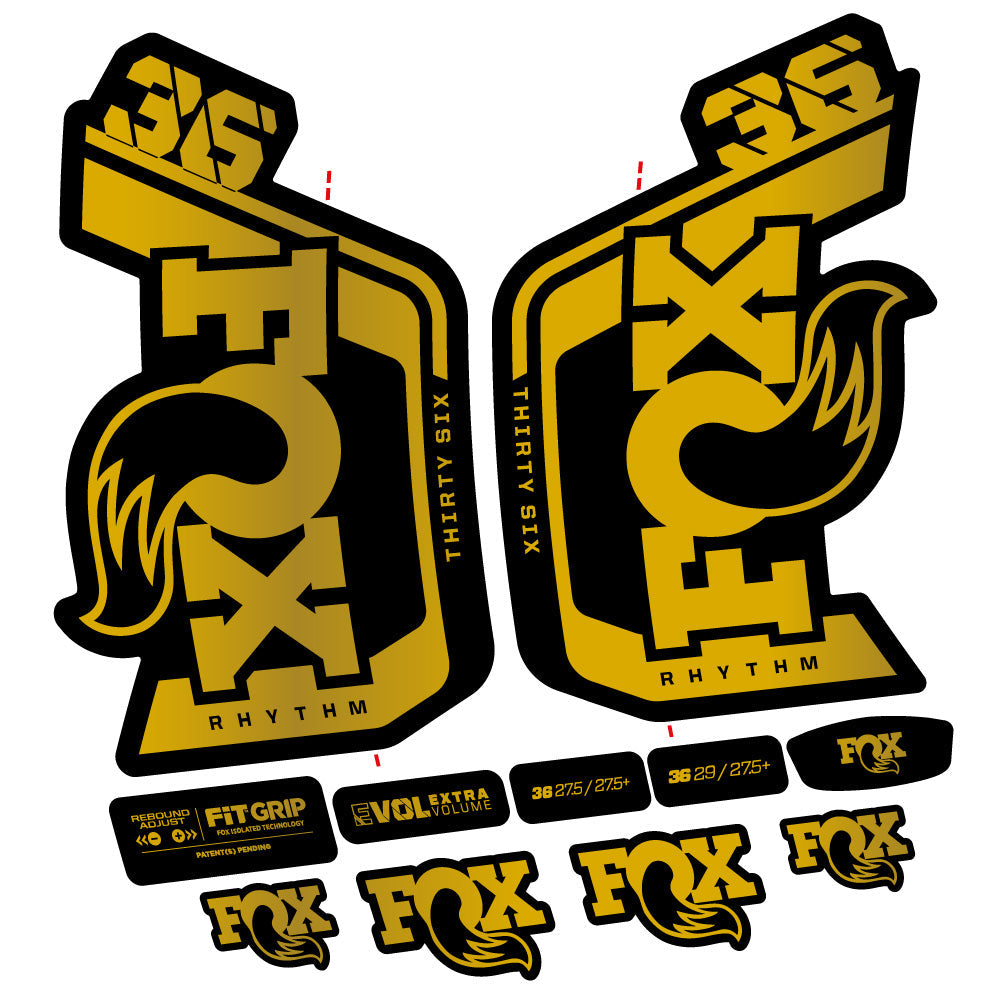 Kit fourche autocollante Fox 36 Rhythm 29 pouces – Compatible avec les modèles 2023-2024 | Autocollants VTT en vinyle