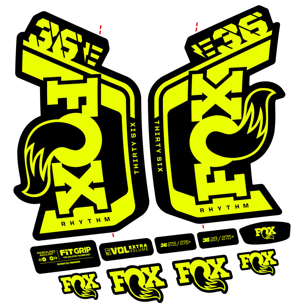 Fox 36 Rhythm E-Vélo 29" Fourche Autocollant Kit – Compatible avec les modèles 2023-2024 | Autocollants en vinyle VTT