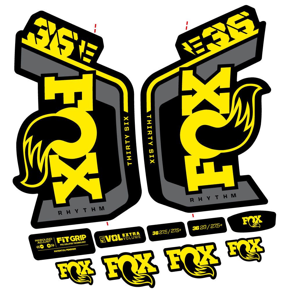Fox 36 Rhythm E-Vélo 29" Fourche Autocollant Kit – Compatible avec les modèles 2023-2024 | Autocollants en vinyle VTT