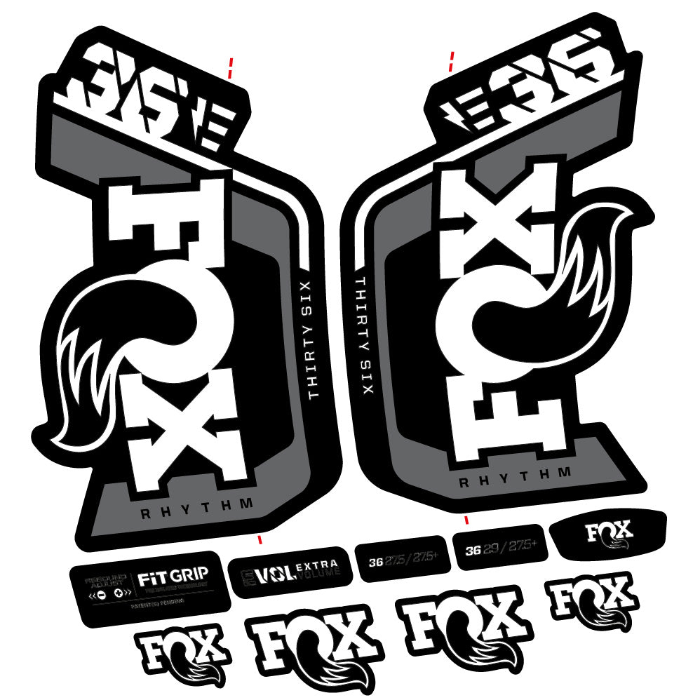 Fox 36 Rhythm E-Vélo 29" Fourche Autocollant Kit – Compatible avec les modèles 2023-2024 | Autocollants en vinyle VTT