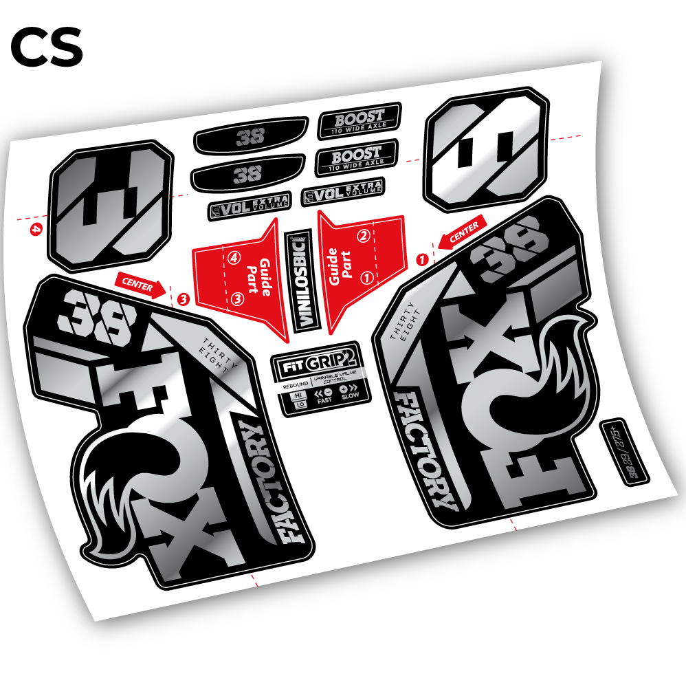 Autocollant, Fox 38 2021, Vélo Fourche 29 Vinyle sticker