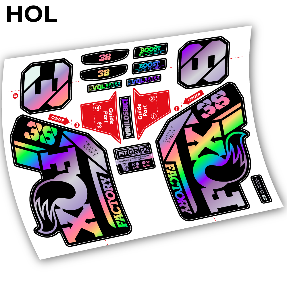 Autocollant, Fox 38 2021, Vélo Fourche 29 Vinyle sticker