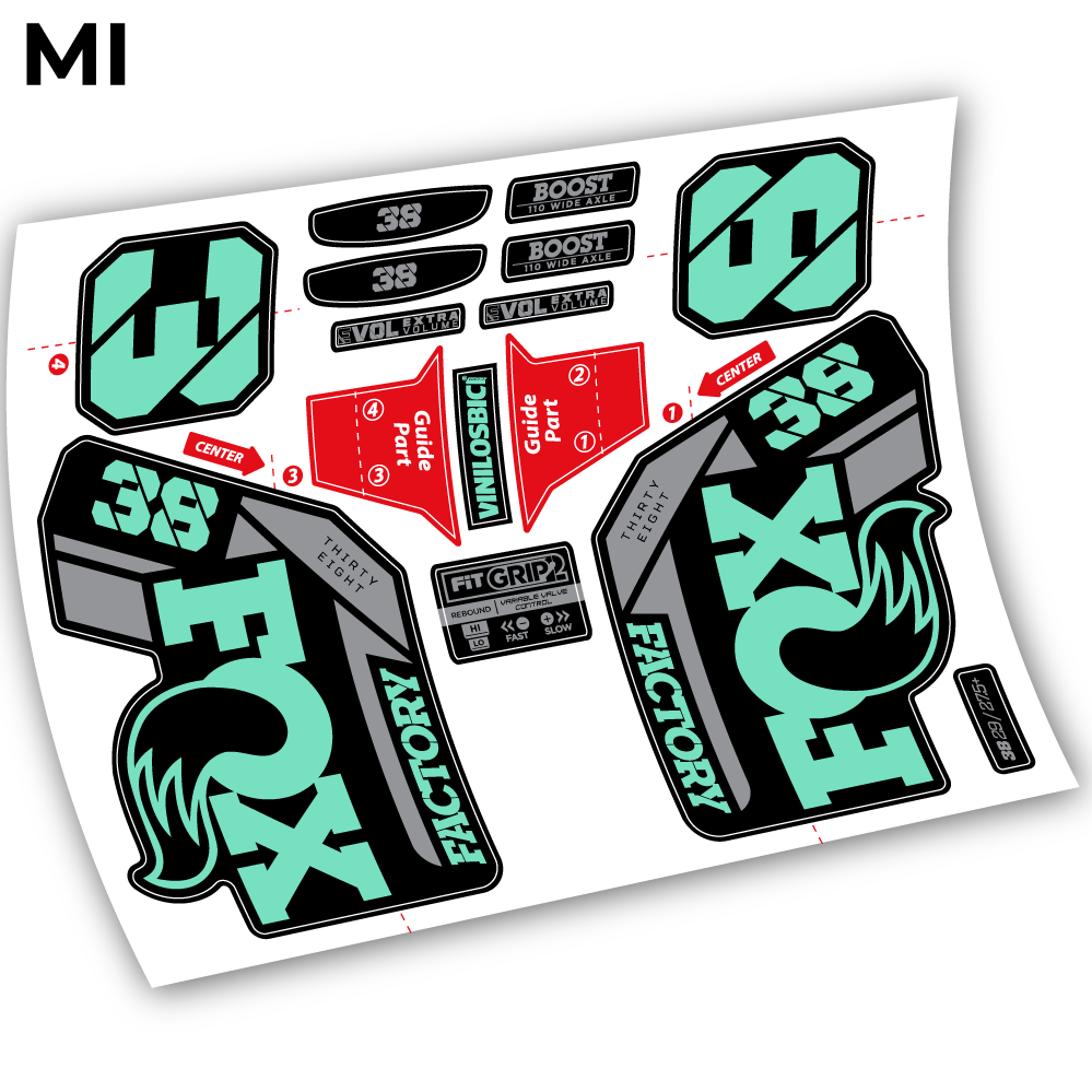 Autocollant, Fox 38 2021, Vélo Fourche 29 Vinyle sticker