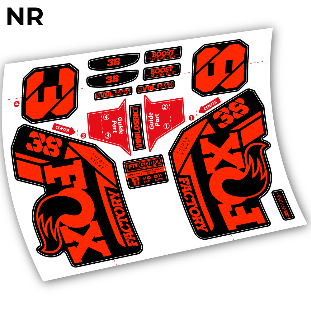 Autocollant, Fox 38 2021, Vélo Fourche 29 Vinyle sticker