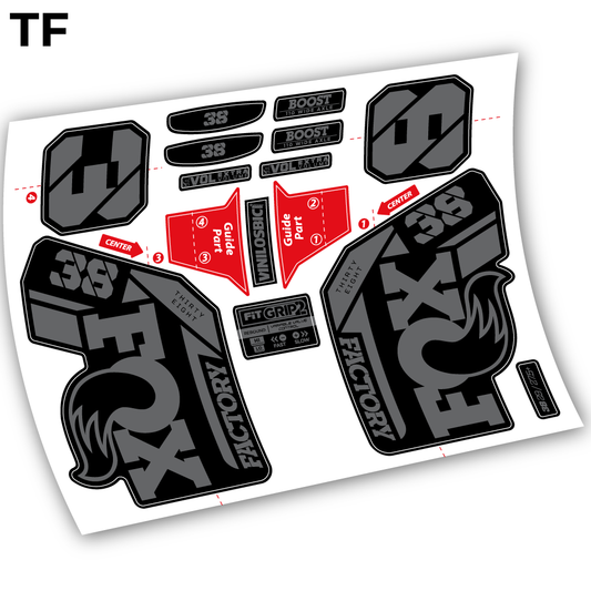 Autocollant, Fox 38 2021, Vélo Fourche 29 Vinyle sticker