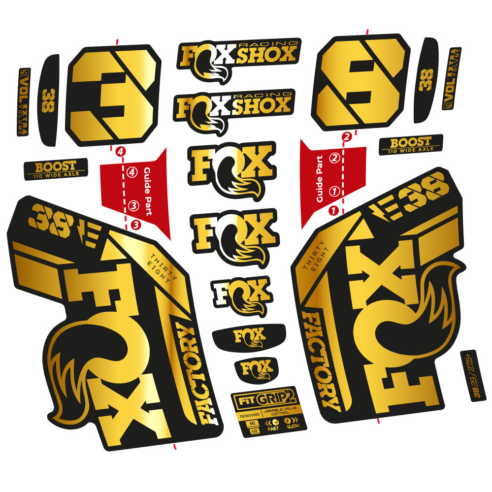 Autocollant Fox 38 E-Vélo 2021, Fourche 29, Vélo vinyle sticker