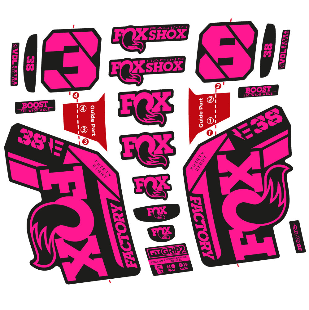 Autocollant Fox 38 E-Vélo 2021, Fourche 29, Vélo vinyle sticker
