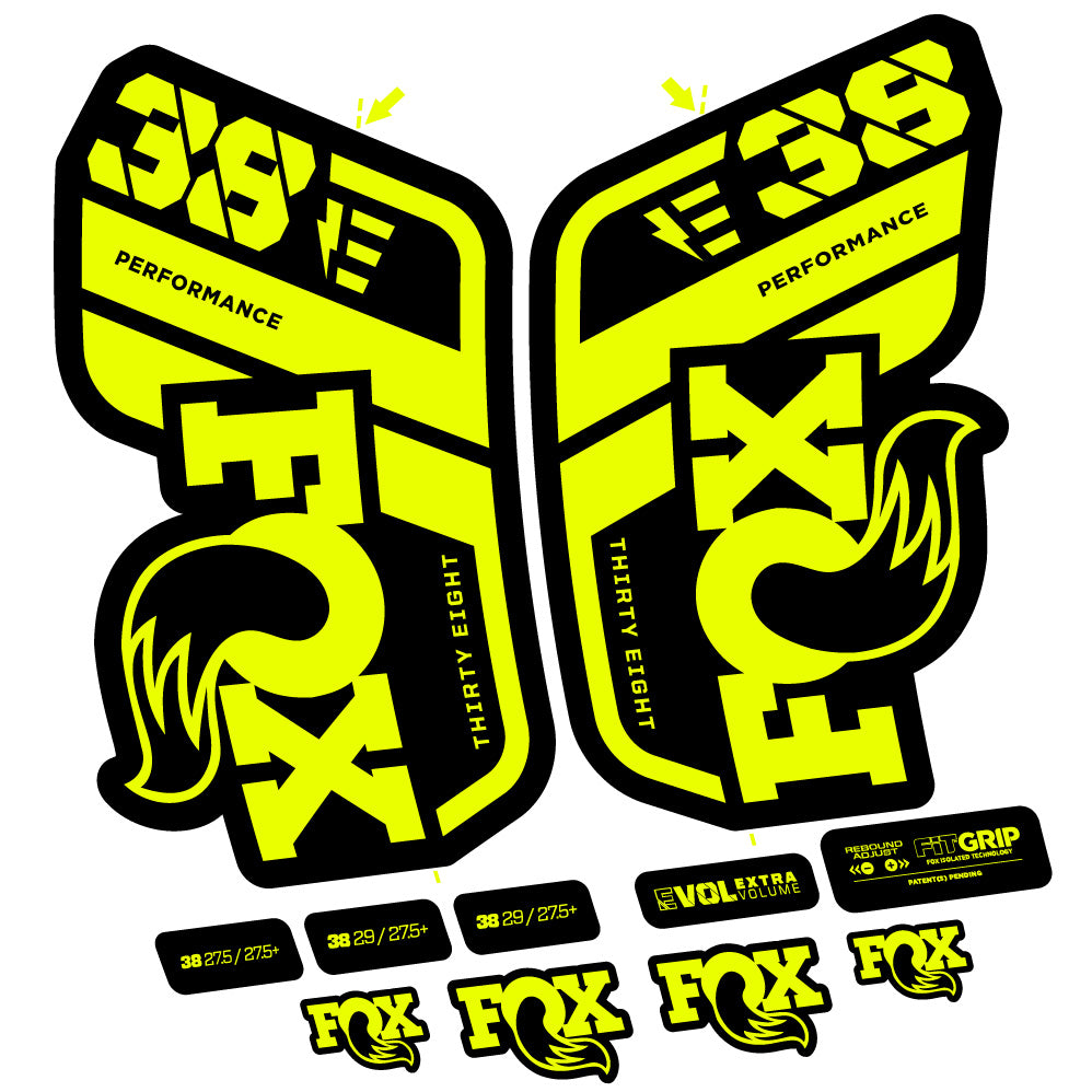 Autocollant Fox 38 Performance E-Vélo, Fourche 29, Vélo vinyle sticker