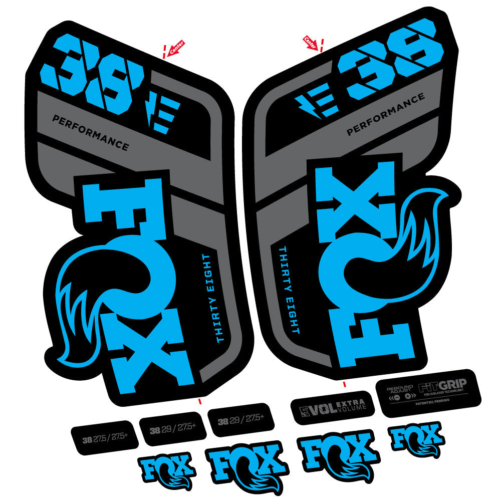 Autocollant Fox 38 Performance E-Vélo, Fourche 29, Vélo vinyle sticker